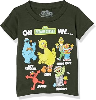 Boys' Elmo Cookie Monster Big Bird, Oscar The Grouch Short Sleeve Tee