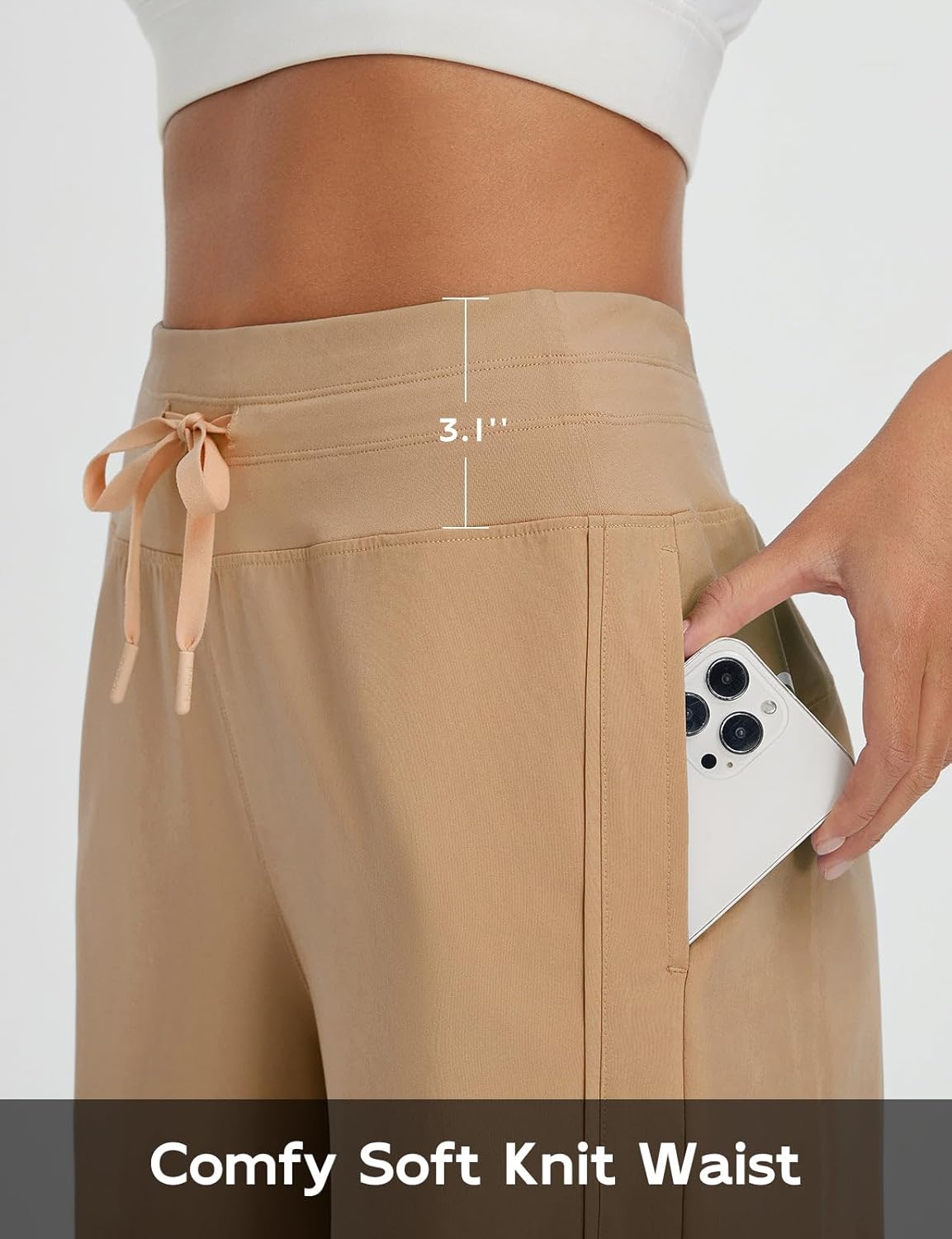 baleaf Women's Capri Pants Wide Leg Athletic Yoga Capris with Pockets Quick Dry Hiking Pants Loose Lounge Summer UPF 50+ - Image 2