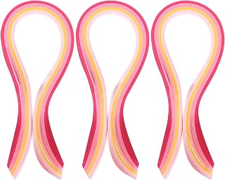 PATIKIL 300pcs Tiras de Papel Quilling, 39cmx7mm(L*A）Papel de Origami Tiras de Papel para Quilling Arcoíris Tiras Coloreadas de Papel de Arte para Manualidad, Rosa Degradado