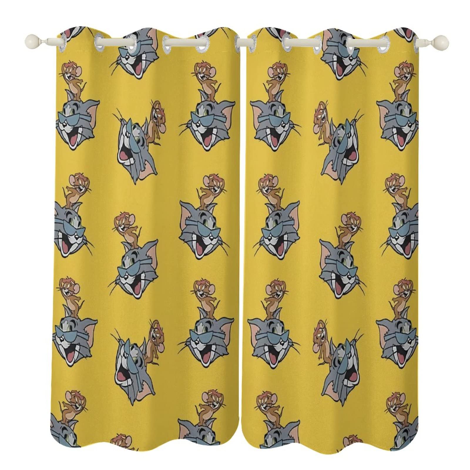 Amazon｜トムとジェリー カーテン 一級遮光カーテン 遮光カフェ