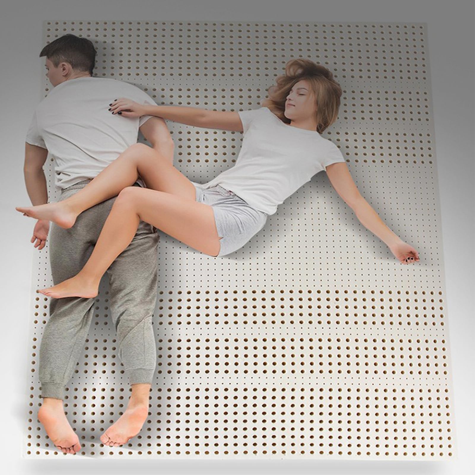 Cubrecolchón de látex 100 % natural de alta calidad, 2,5/5 cm de grosor, cómodo protector de colchón para camas individuales y dobles, accesorio ideal para el hogar, 170 x 210 cm