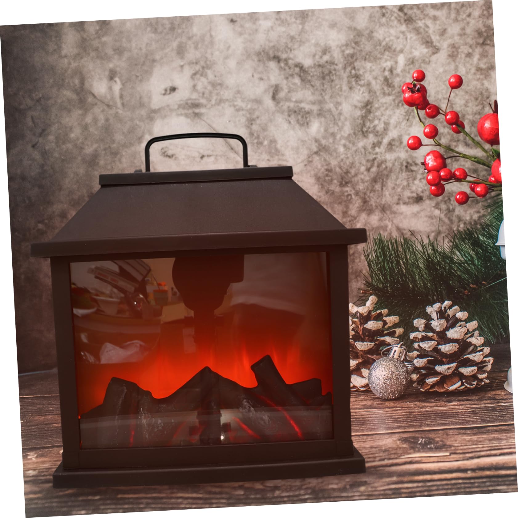 Alipis Farol Navideño Luz Led Lámpara Decorativa Sin Llama Farol Iluminado Navideño Decoración Para Fiestas Navideñas Lámpara Colgante