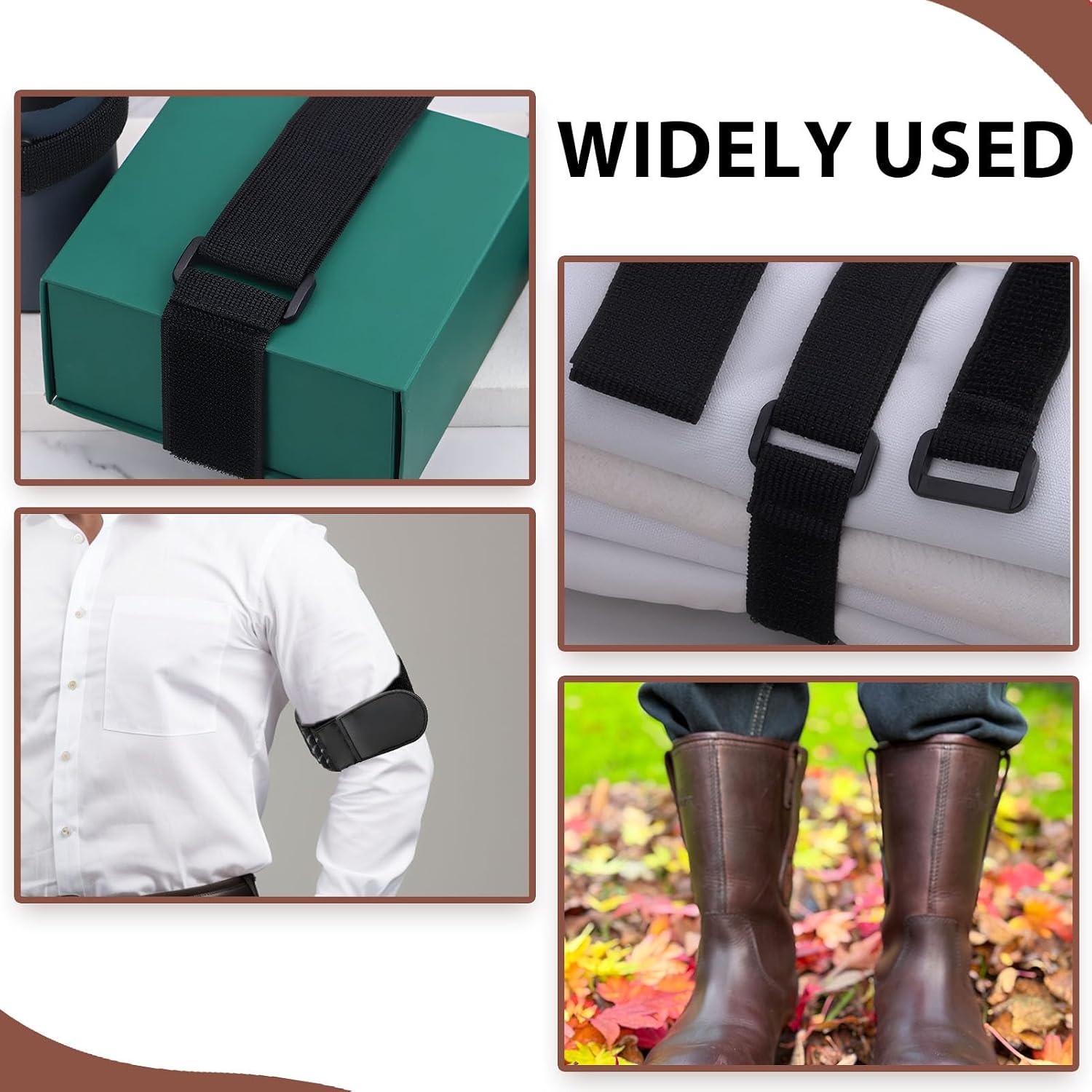 4pcs Adjustable Elastic Boot Straps for men, Boots Ankle Fastening Straps for Cowboy, Pant Leg Non Slip Ankle Bands (12in 4pcs)