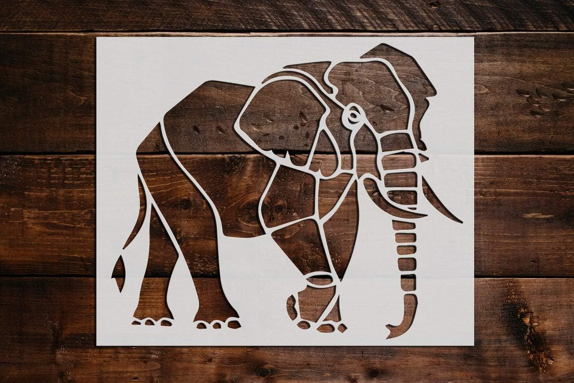 Elephant Stencil DIY Reusable Craft and Painting Wall