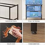 APPLOYN 40-50 Gallon Fish Tank Stand, Aquarium Stand with Shelf, Black | Fish Tank Accessories Storage, Turtle & Reptile Terrarium with 3 tier storage shelf