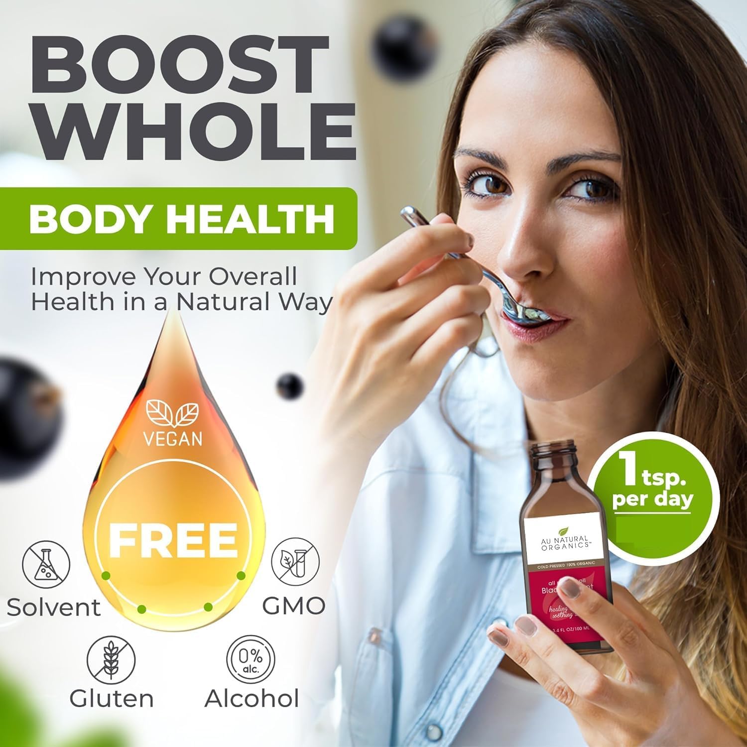 Au Natural Organics Black Currant Seed Oil for Eczema – 100% Pure Organic Cold Pressed Liquid GLA for Skin | Support Immune Health, Blood Flow, Tissue Repair | Edible & Hexane Free | 250ml