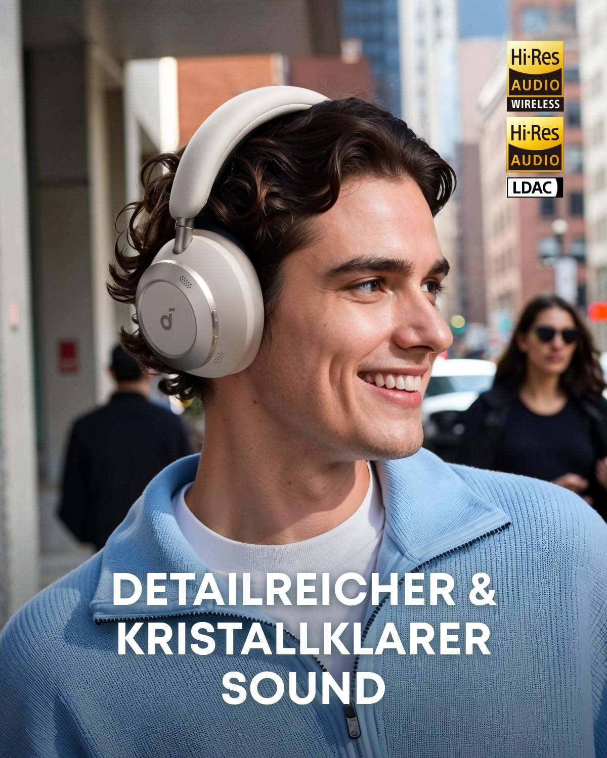 soundcore by Anker Space One Pro Kabellose Kopfhörer, Adaptives aktives Noise Cancelling, 6 Mikros, Faltbar bequem, 60h Akku, Verlustfrei, Schnellladen, Hi-Res Wireless Audio LDAC