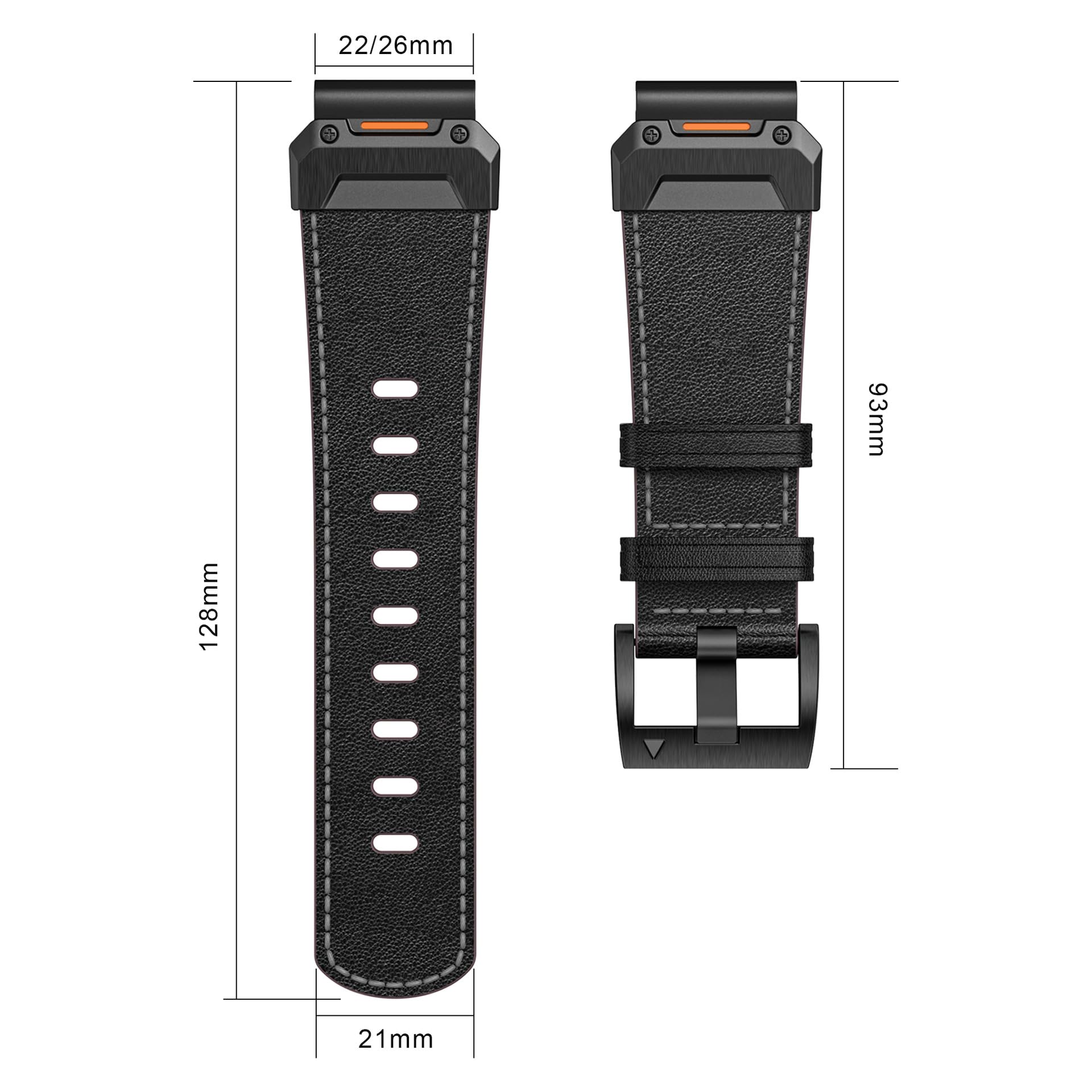 22 26MM skórzany pasek do zegarka paski do Garmin Fenix ​​7X7 6X6 Pro 5X5 Epix Gen 2 inteligentny zegarek opaski na rękę bransoletka