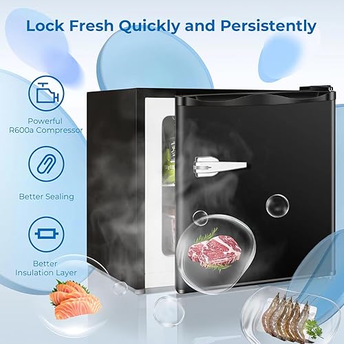 Miniatura 3 de R.W.FLAME - Congelador compacto vertical de 1.2 pies cúbicos, independiente, con estante removible, una sola puerta, control de temperatura