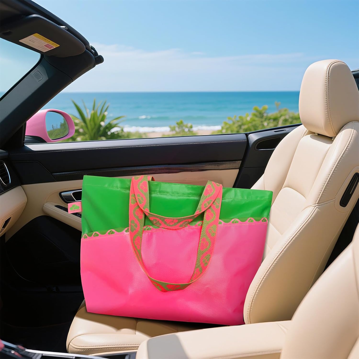 Extra Large Tote Bag Foldable Waterproof Summer Beach Bag for Women Men, Dual Handles, for Swim Gym Camping Shopping - Image 9