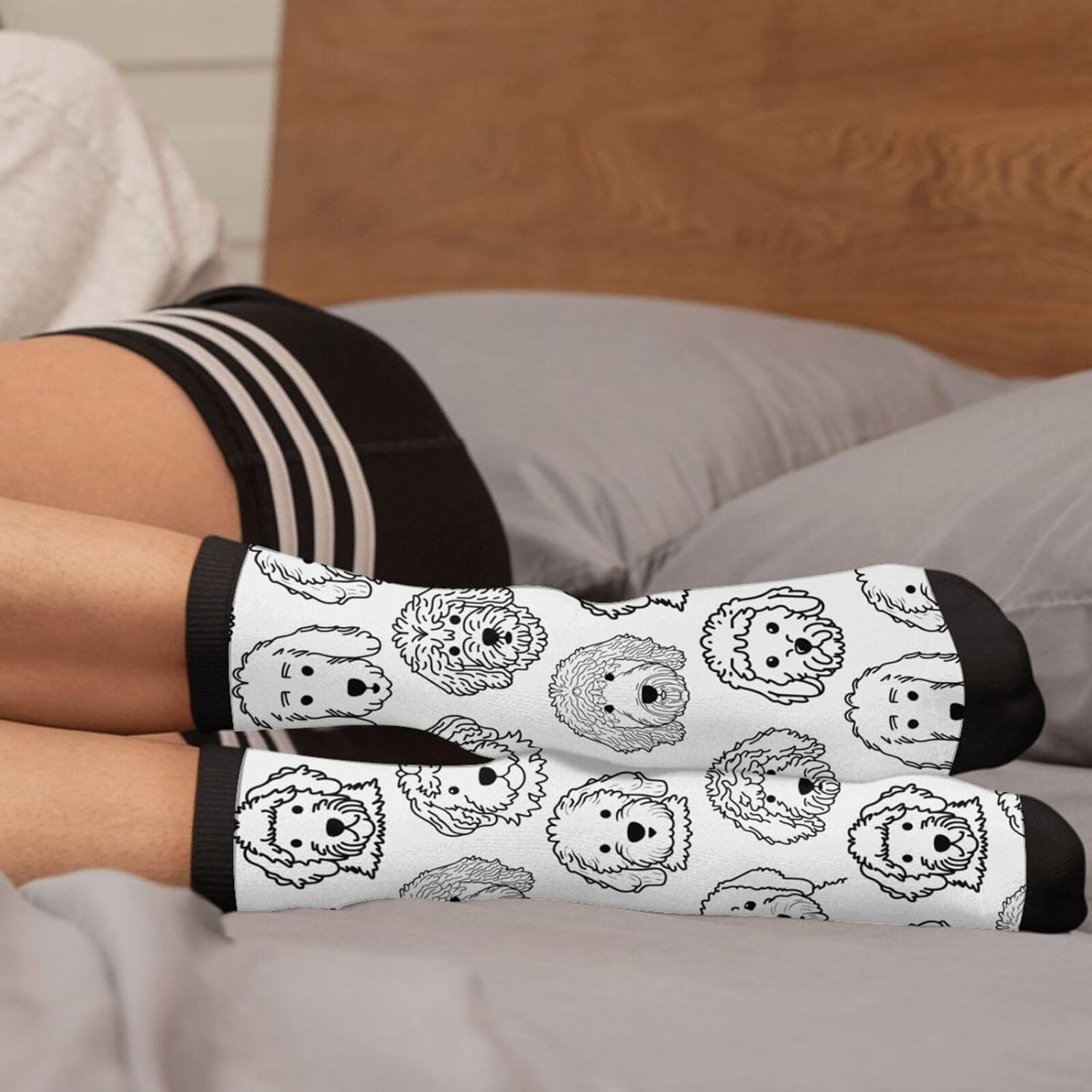 Yoga French Bulldog Unisex Funny Novelty Socks, Funky Crazy Cool Crew Dress Socks - Image 4