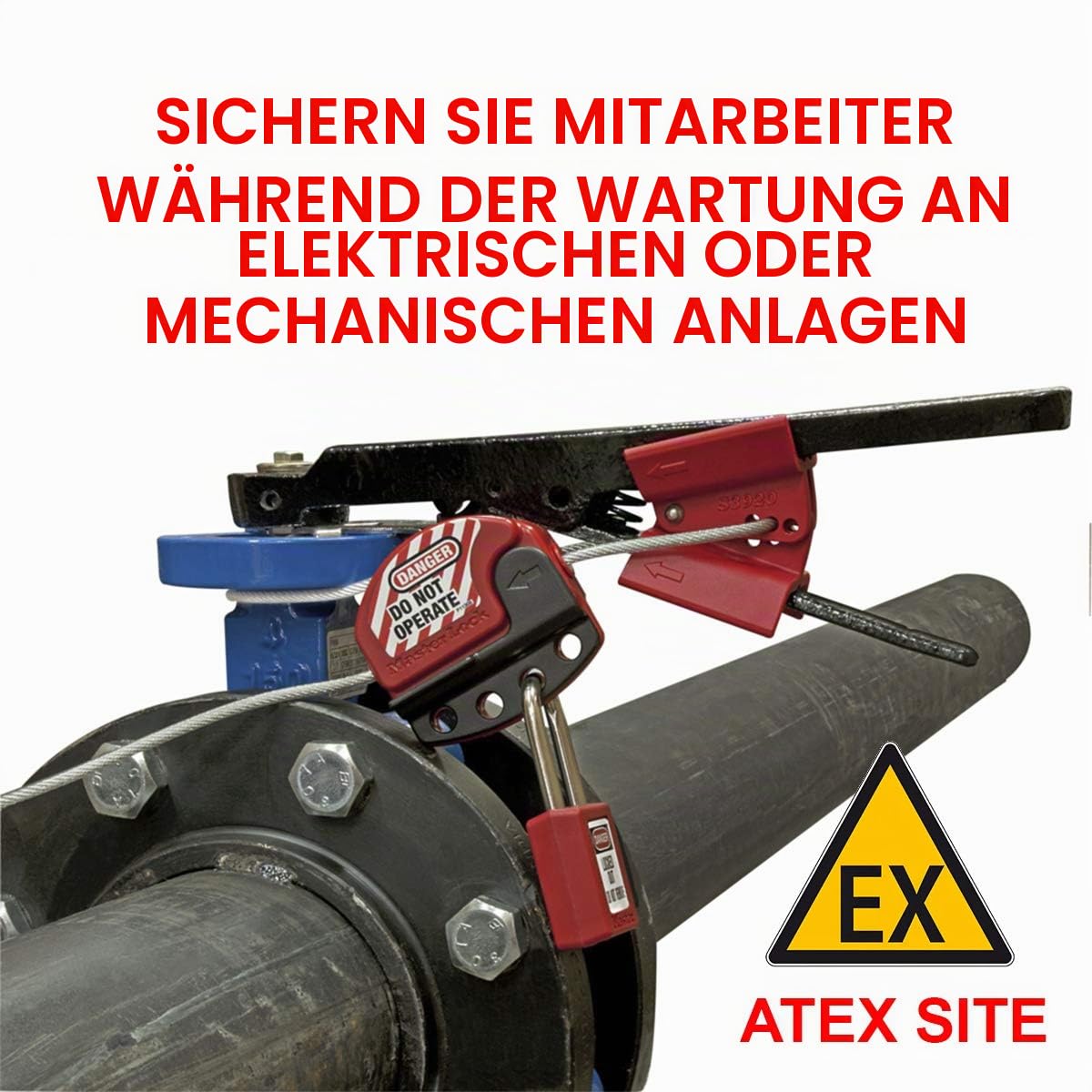 Master Lock S806 Verschiebbare Kabelverriegelung Länge 1,80 m