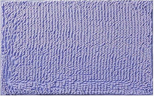 Alfombras de cocina absorbentes, color morado claro, tapete de baño rosa, antideslizante, cómodo, peludo, duradero, grueso, lavable a máquina, para