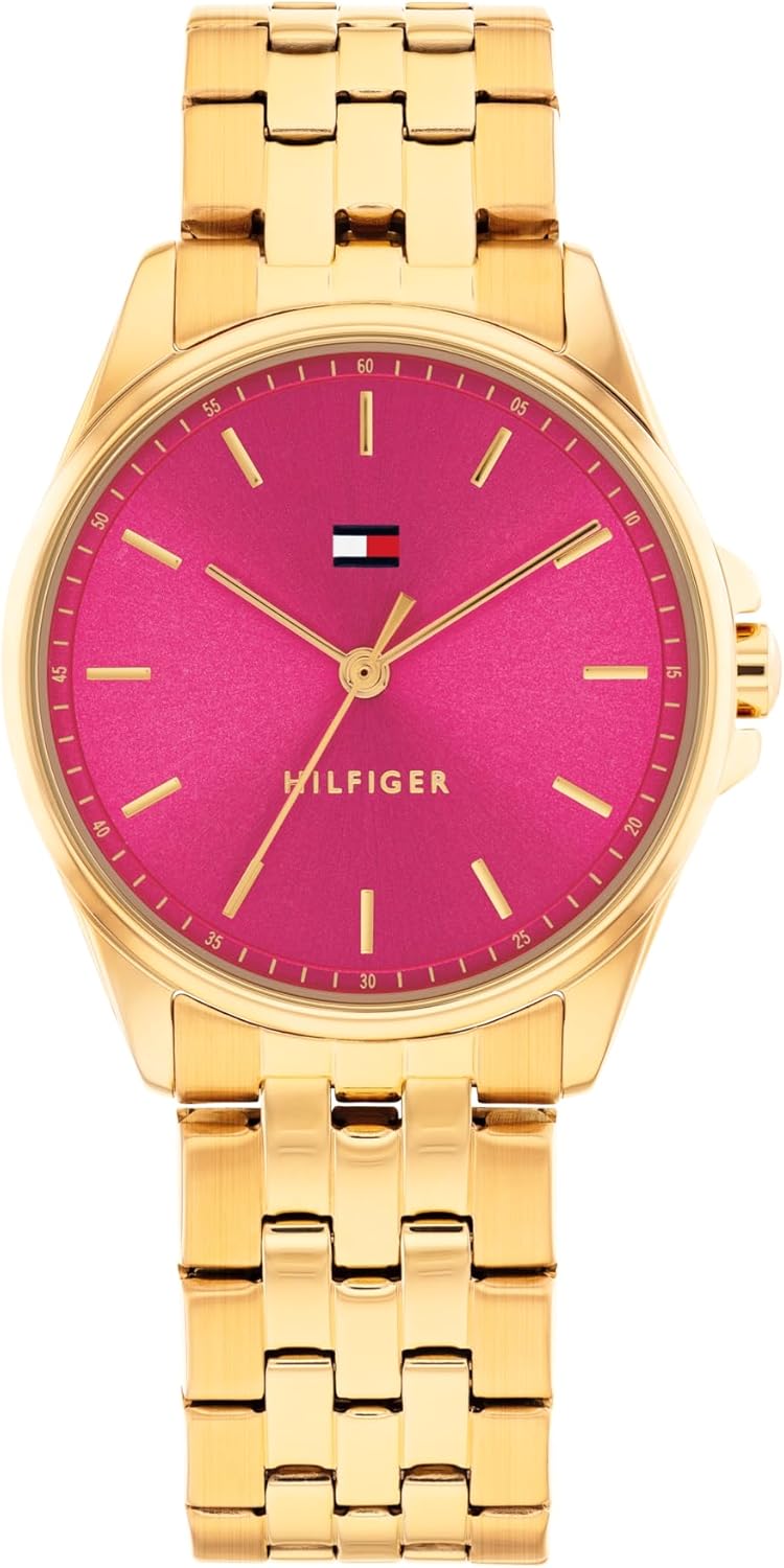 Tommy Hilfiger Women's Quartz Watch – Mini 30mm Stainless Steel Case, Integrated Link Bracelet, Versatile Style - Gift for Her