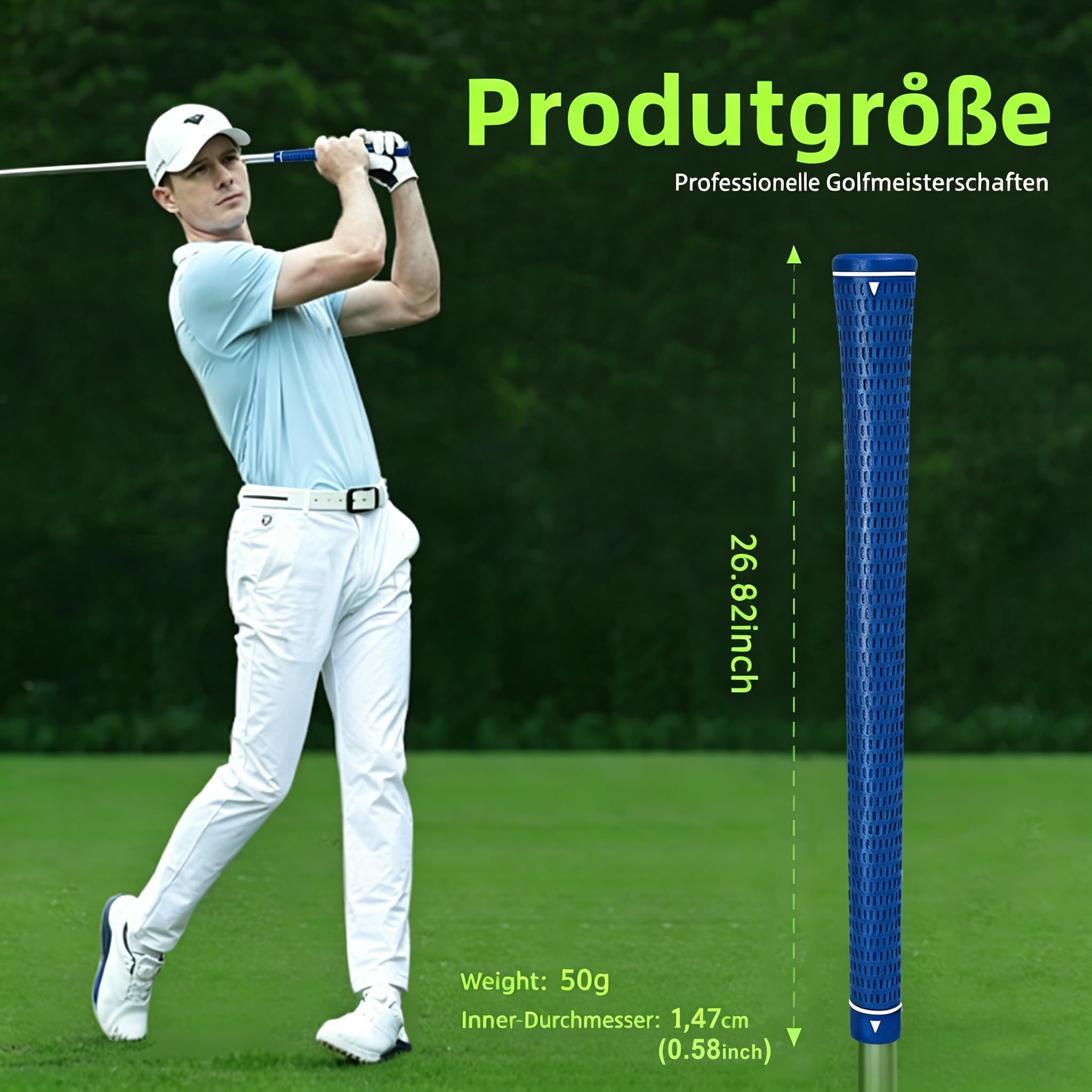 Golfgriff, 13er-Set, Standard, 0.58 Zoll Kerndurchmesser, rutschfeste Gummigriffe, universelle Passform für Standard-Golfschläger-Schäfte, Allwetter-Komfortkontrolle