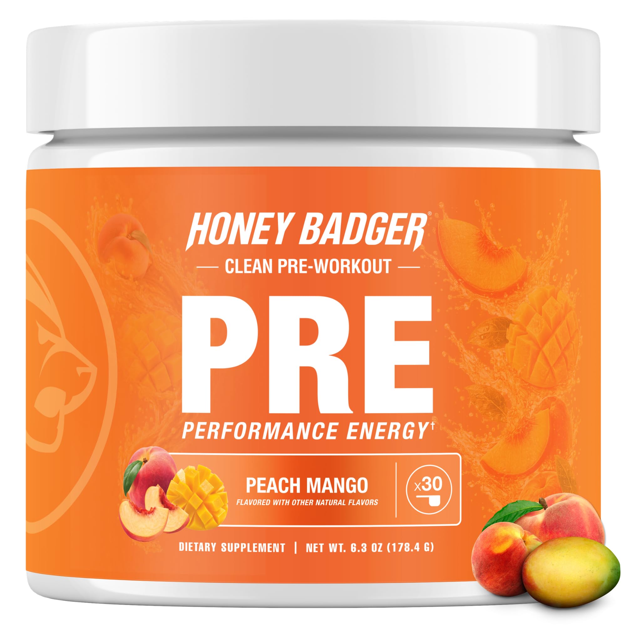 Honey Badger Pre Workout Powder, Keto Vegan Preworkout for Men & Women, Beta Alanine & Caffeine, Sugar Free Natural Energy Supplement, Wild Berry, 30 Servings — Amazon image 6