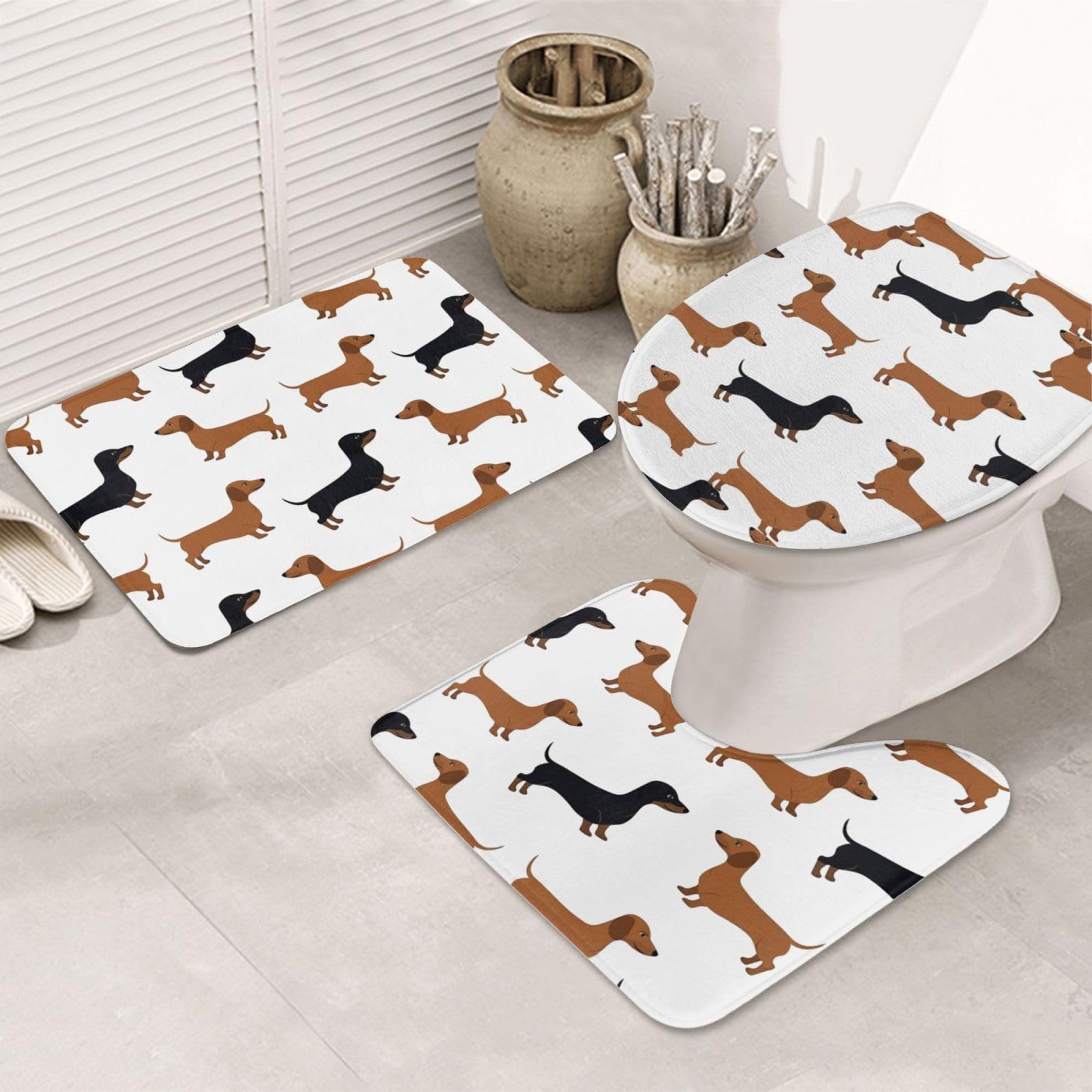 Tapis de bain antidérapants et absorbants ensemble de douche coloré