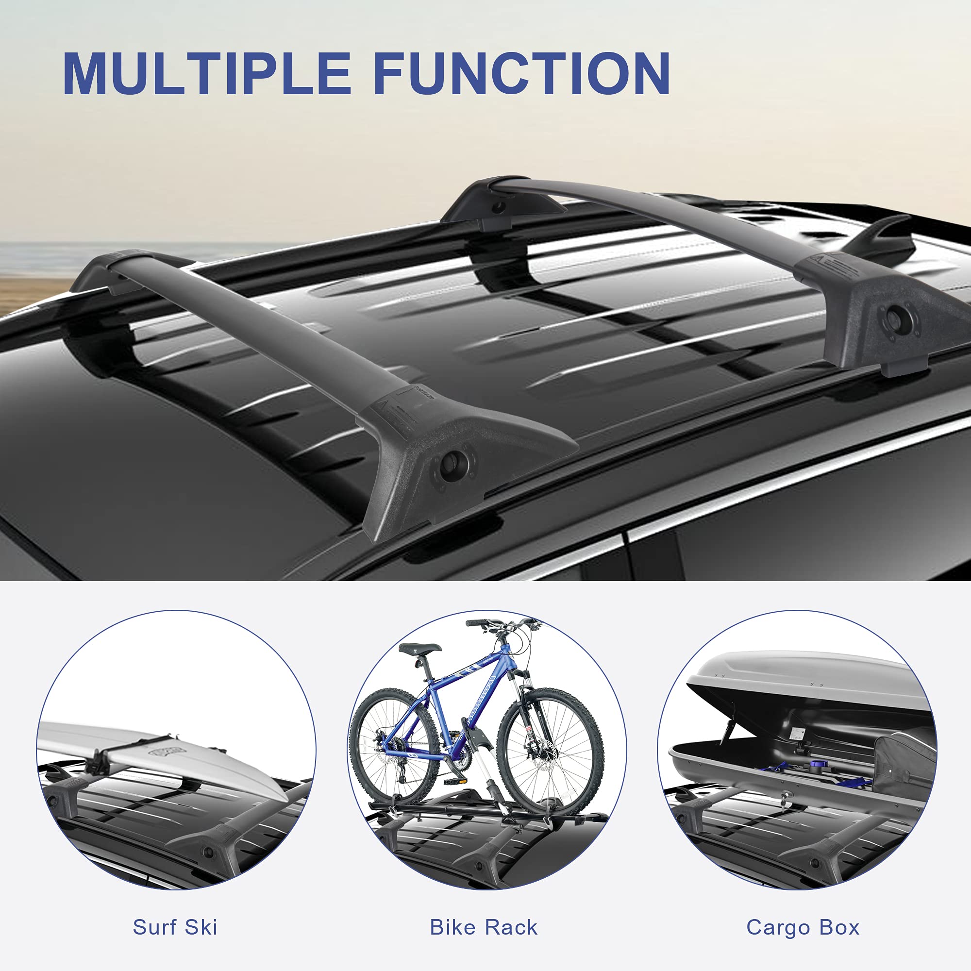 MOSTPLUS Roof Rack Cross Bar Rail Compatible with 2019 2020 2021 Toyota