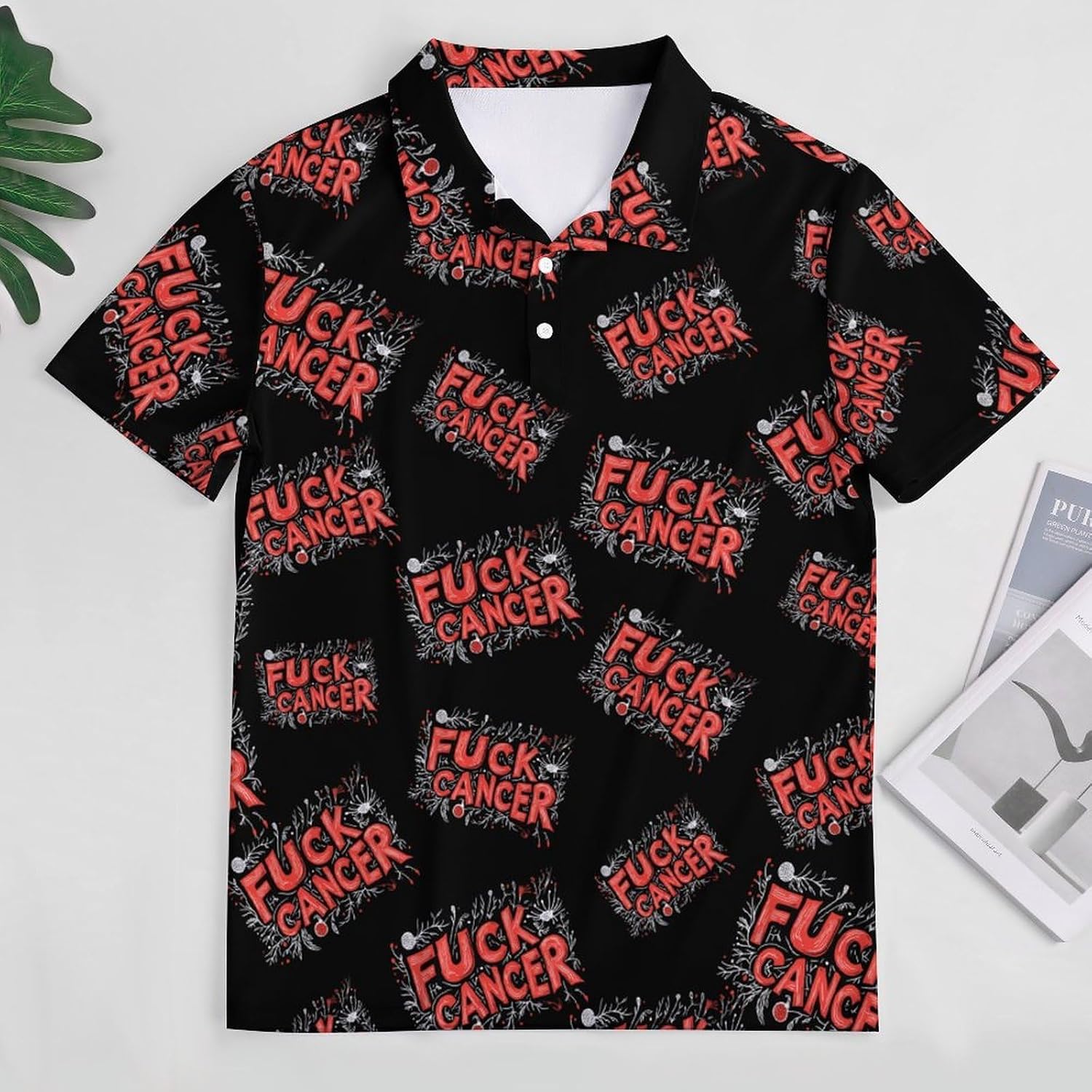 Fuck1 Cancer Women's Golf Polo Shirts Short Sleeve Quick Dry Tennis Tops Casual Work Blouses