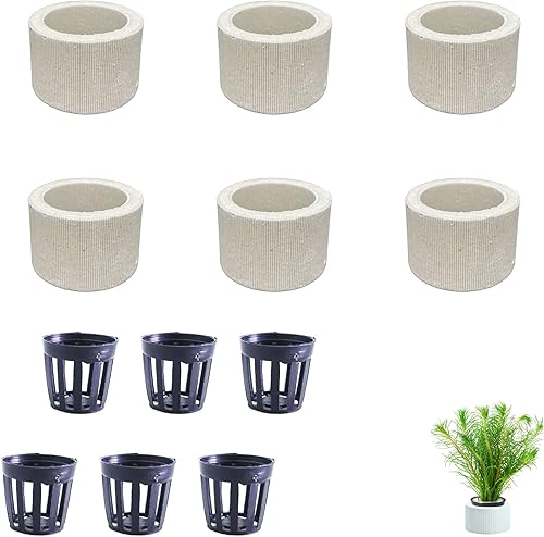 Miniatura 1 de 6 anillos de cerámica antiflotantes para plantas de acuario, anillos fijos para plantas acuáticas, paisaje de acuario, fijación de plantas de