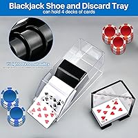 Vista 4 de Bandeja de blackjack para zapatos y descartes, zapato de blackjack transparente, dispensador de tarjetas acrílicas para jugar a las cartas, bandejas