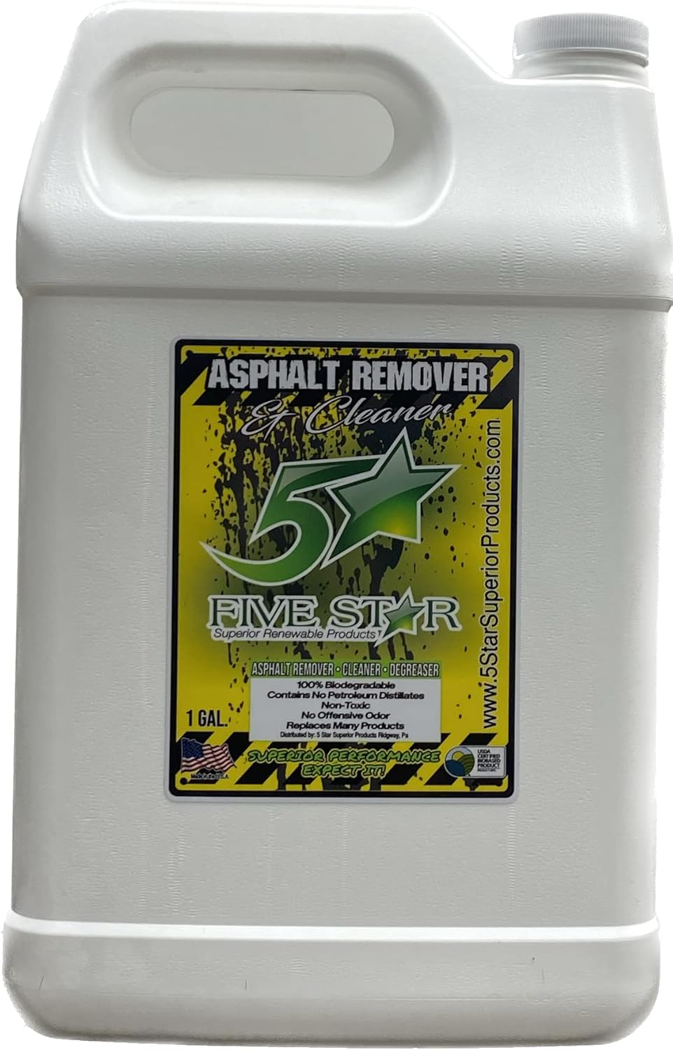 Asphalt Remover - 1 Gallon. Biodegradable, Cleaner, USDA Certified BioBased Product, No Offensive Odor, Superior Formula out-works dangerous products
