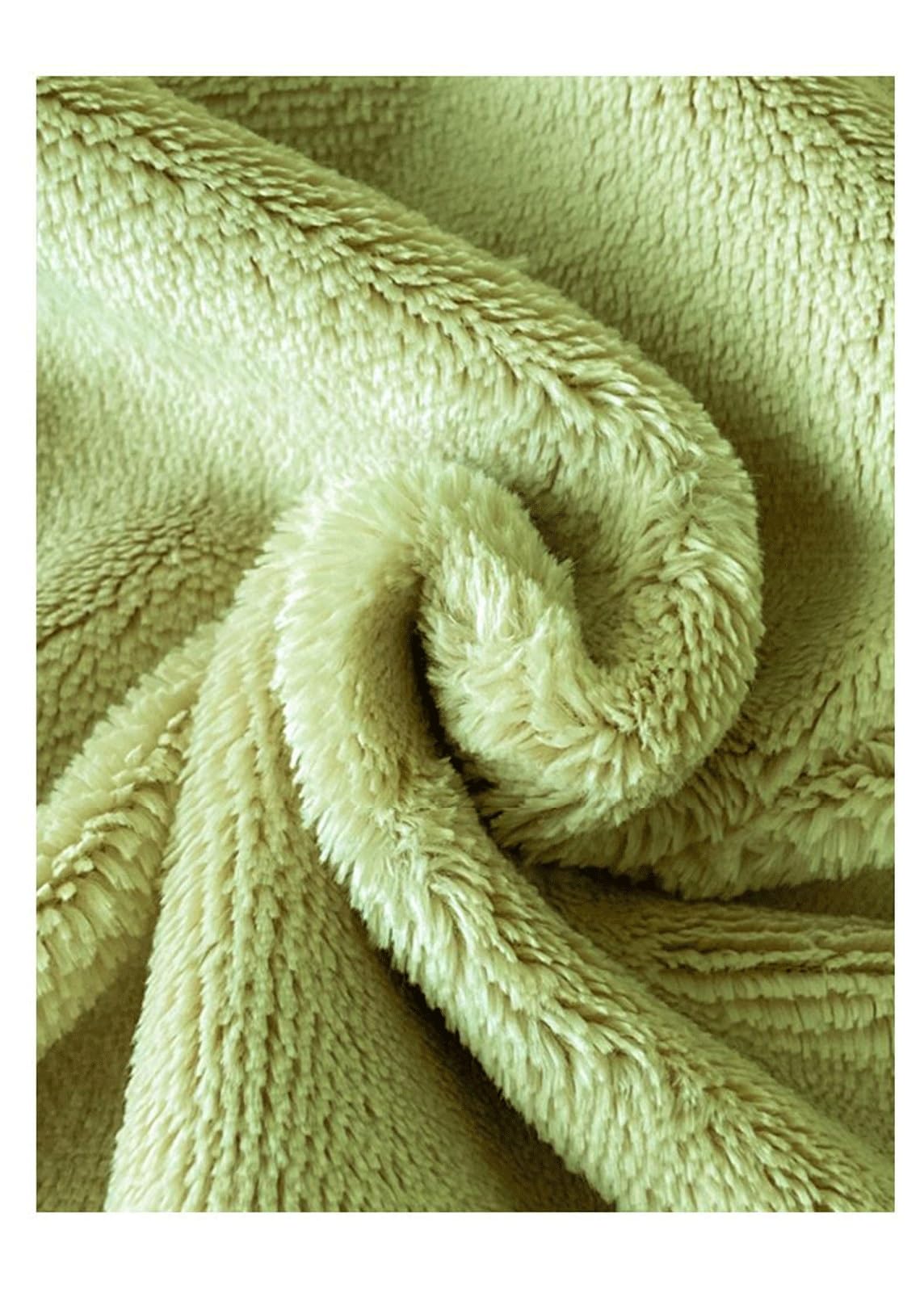Drap Plat Polaire Light Curry 240x270cm - Drap Chaud Flanelle Pour Lit 200cm, Doux Et Confortable