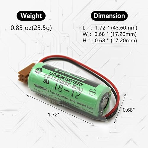 Miniatura 2 de Paquete de 5 baterías de litio no recargables CR17450SE-R de 3V 2200mAh para SANYO A98L-0031-0012 CR17450 FANUC CNC Power Mate iD iH 0i-B 15i-A