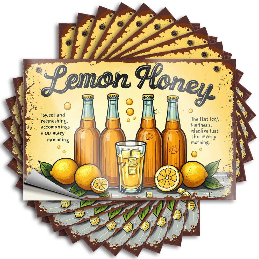 Stickers Winter Vinyl Sticker | Lemon Honey: Sweet and Refreshing Beverage for Every Morning Autumn for Adult Use(12X18CM)