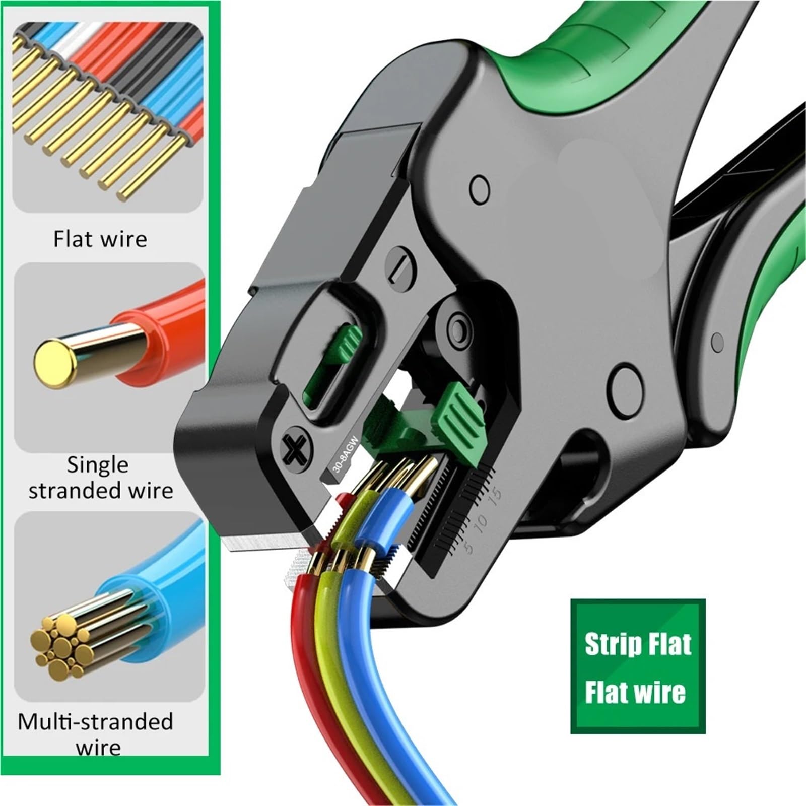 Alicates Pelacables automáticos, multifuncionales, rápidos y Ajustables, for Electricista, 1 Unidad