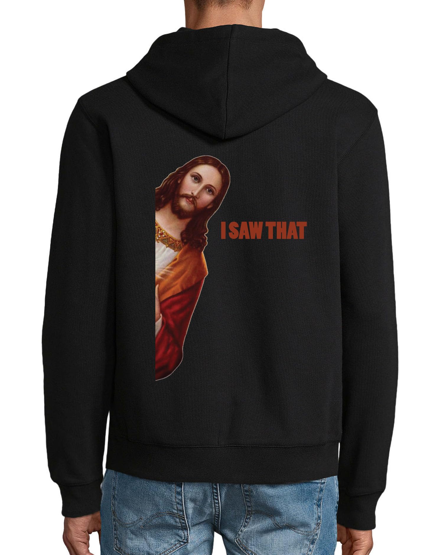Funny Jesus Meme I Saw That Bluza z Kapturem Mieszanka Bawełny Bluza Bluza z Kapturem Czarna Mała