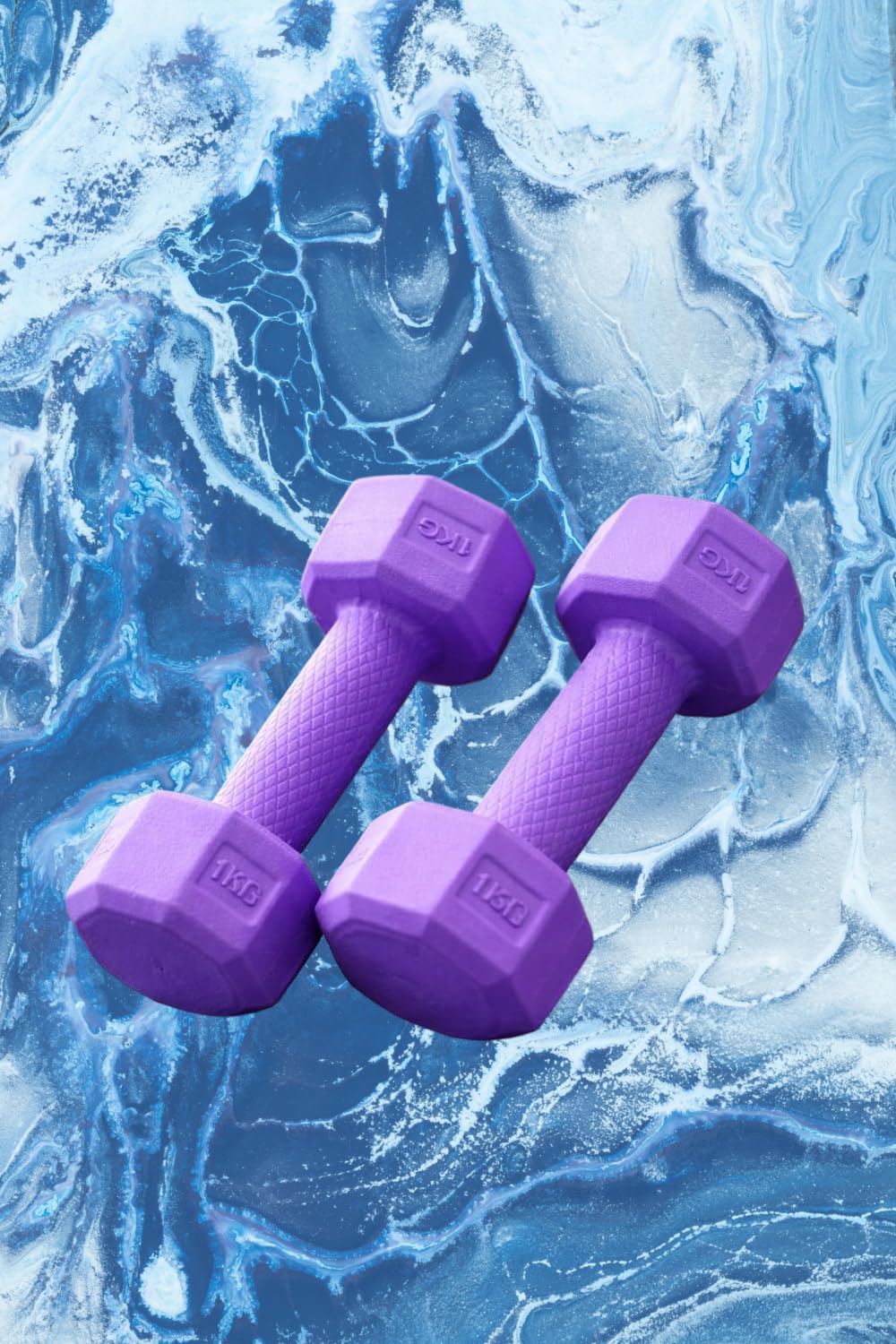Dumbbell 1Kg Pair Hexa PVC Dumbbells Set For Home Gym, Exercise & Fitness Dumbbell (Black) Fixed Weight Dumbbell Home And Gym Use (1Kg X 2PCS)-picture-13