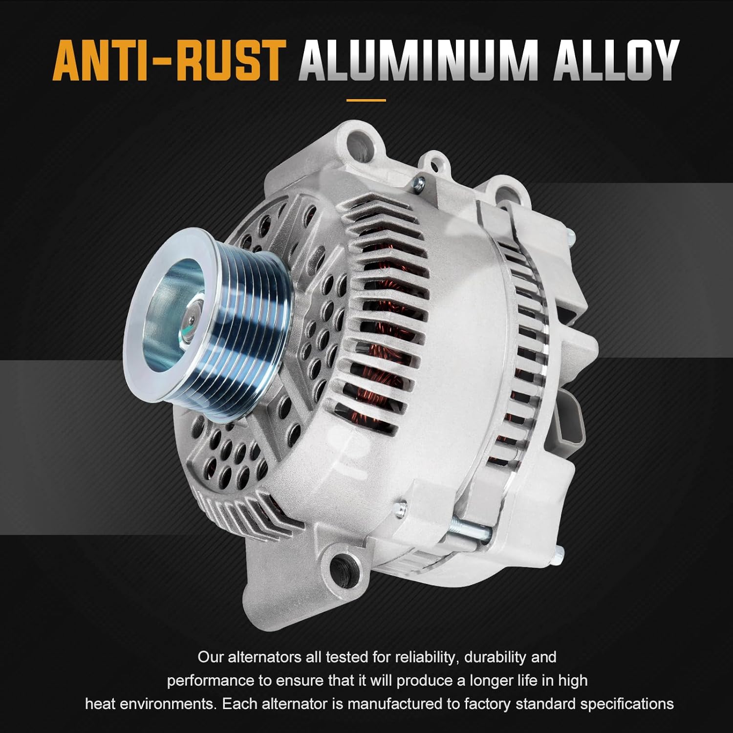 New Alternator 7.3 7.3L for Ford E-350 Econoline Club Wagon 7.3L 1995-2003, for F-250 Truck 1995 1996, for F-350 1995-1997 7.3L 130Amp Replace# 400-14013 AFD0070 7768