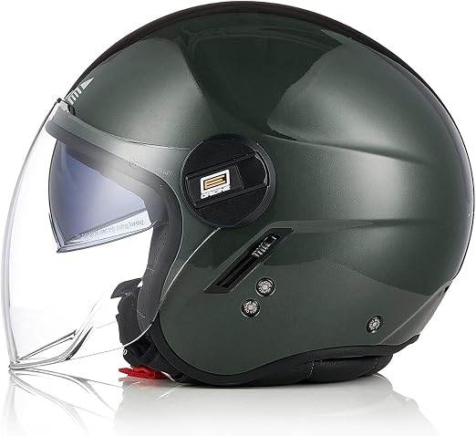 ORIGINE Casco Jet Moto Casco Aperto Scooter Omologato ECE 22-05 con Doppia  Visiera : Amazon.it: Auto e Moto