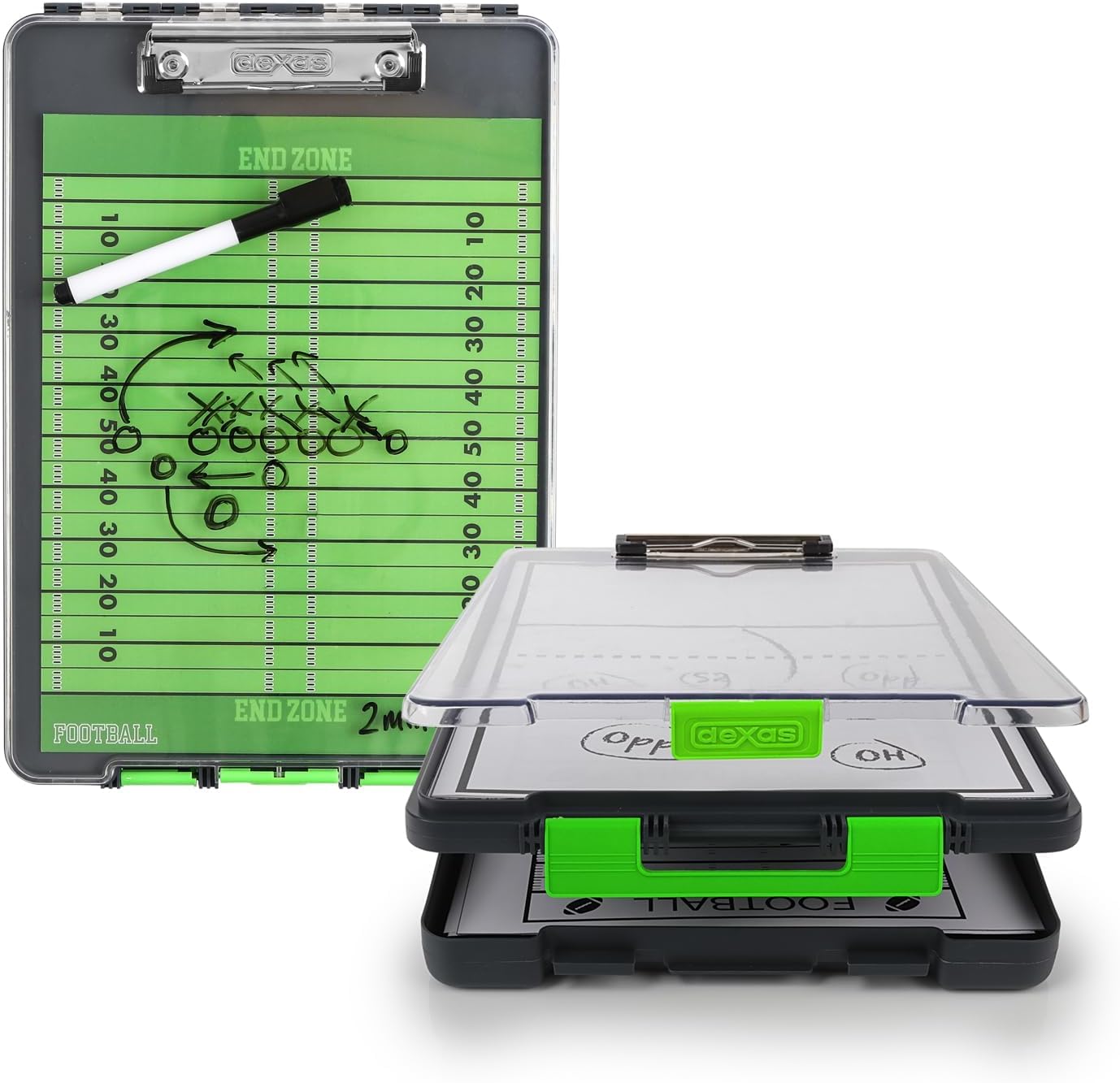 Dexas Clearview Clipcase clipboard13.75 X 9.5 in, Green. See Papers Clearly Outdoors, Stay Organized and Dry. Ideal for Coaching, Teaching, homeschooling, Art, Trades, and Medical pros (Pack of 6)