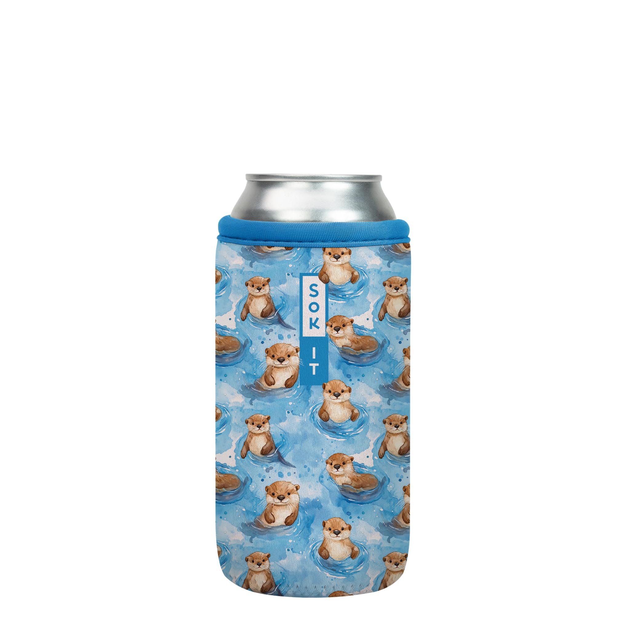 Sok It CanSok Sleeve for Beer & Soda Insulated Neoprene Cover (Otterly Adorable, 16oz Can Sleeve)