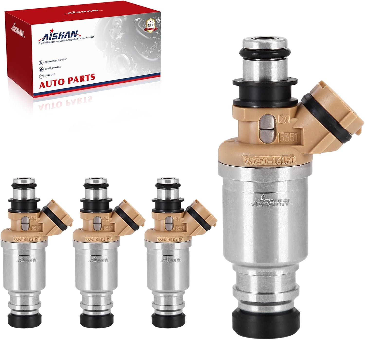 4PCS Fuel Injectors 2 Holes Compatible with Toyota Corolla 1993-1997, for Geo Prizm L4 1.6L 1993 1994 1995 1996 1997 Replace 23250-16150 23209-16150 94853703