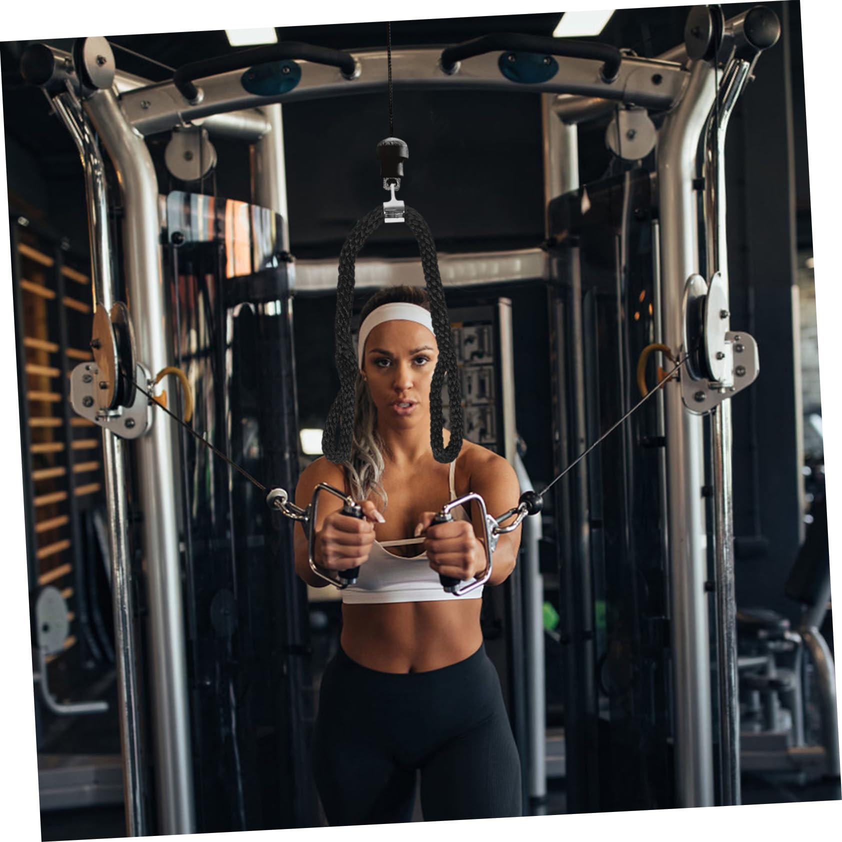 TOYANDONA Cuerda para Tríceps Cuerda Trenzada Cuerda Dinámica para Tríceps Agarres De Mano para Gimnasio Cuerda De Entrenamiento De Fuerza De Poleas Manijas Accesorio De