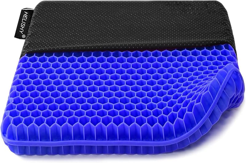 Cojín de gel para asiento para sentarse durante mucho tiempo, cojín de gel de huevo de doble grosor para aliviar la presión, cojín transpirable para asiento de oficina, cojín para silla de ruedas, alivia el dolor de espalda, cadera, ciática, coxis, coxis