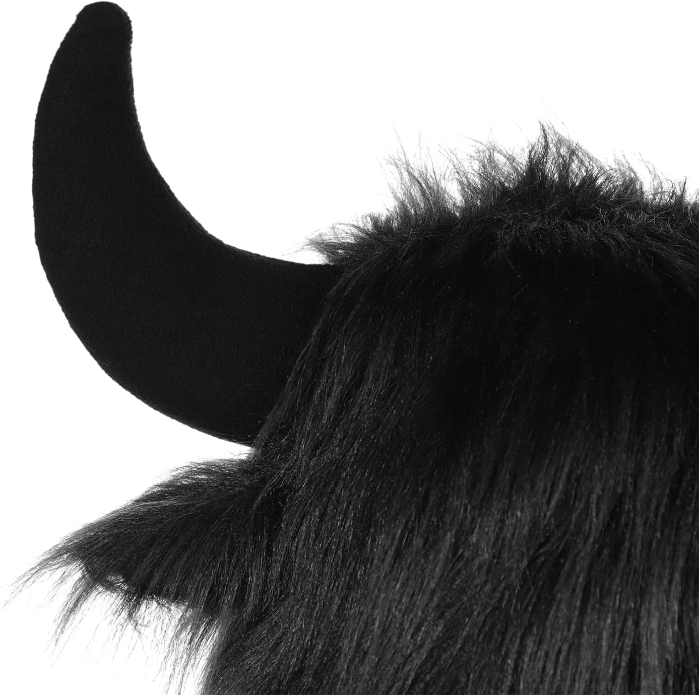 Winter Plush Hat with Horns Faux Fur Animal Trapper Hat Ox Ears Beanie for Halloween Xmas Carnival Cosplay