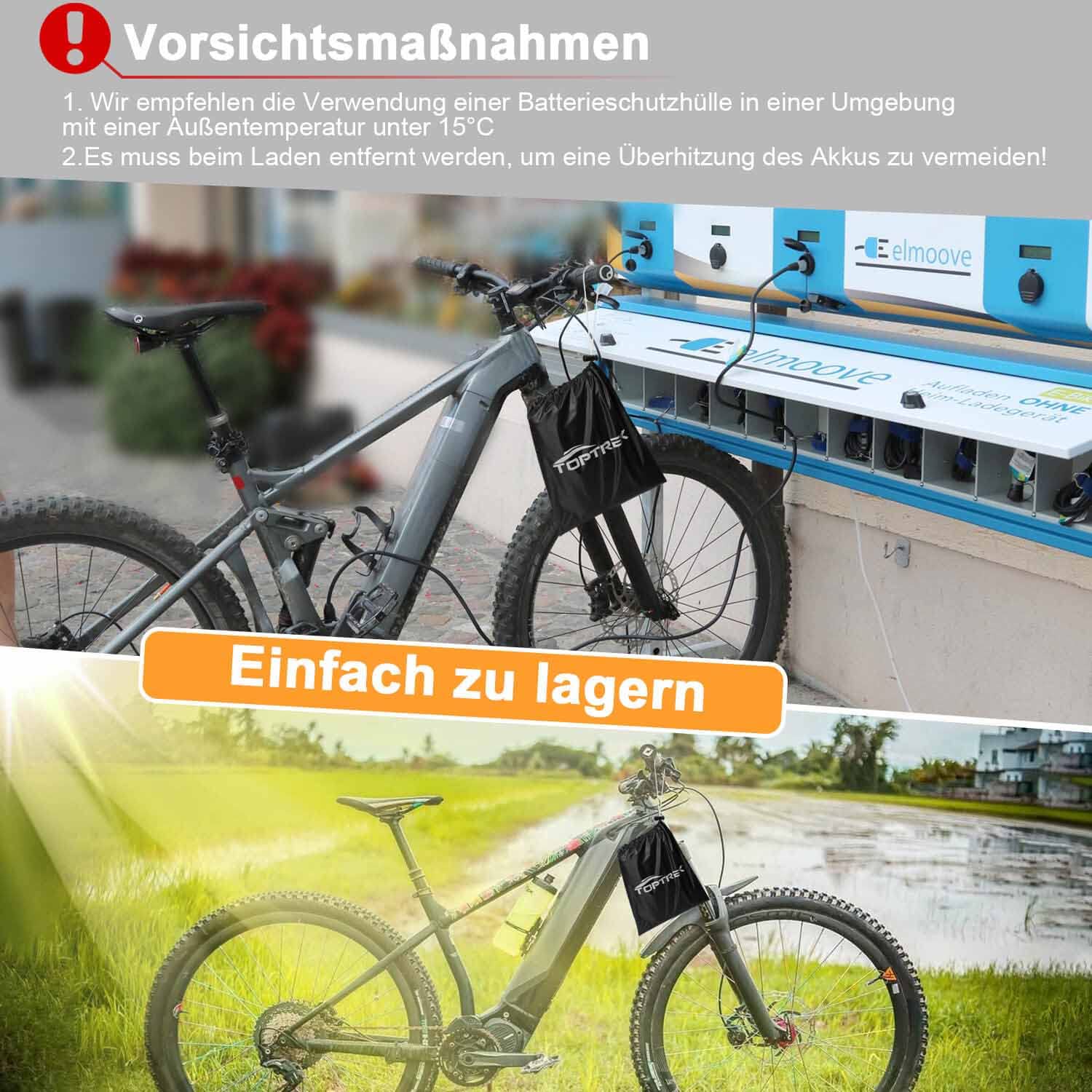 Top Trek akumulator do roweru elektrycznego i osłona ochronna, czas pracy, ochrona przed zimnem i kurzem