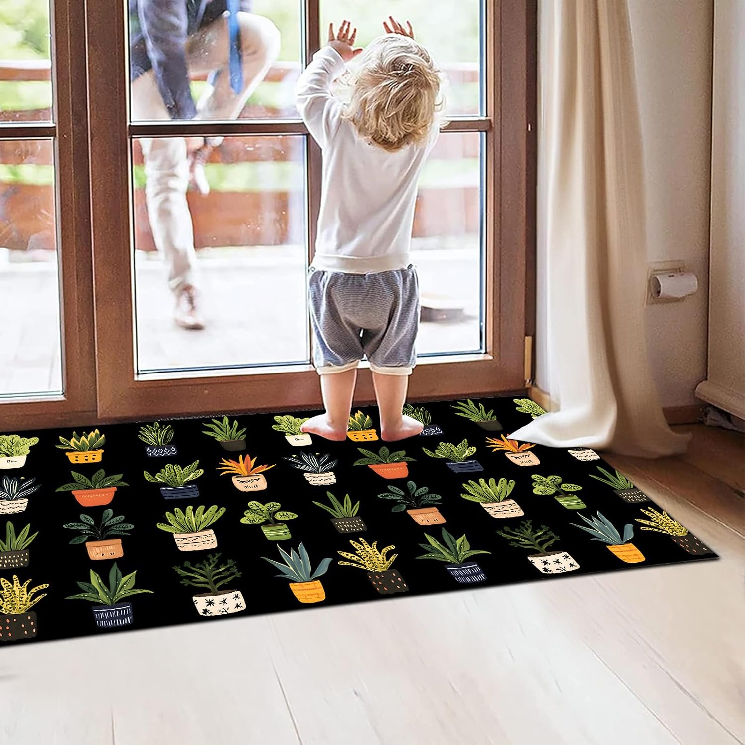 Potted Plants Indoor Door Mat 29.5x17in,Non Slip Backing Botanical Floor Mats,Non Woven Entryway Rug,Welcome Rugs Decor,for Entrance Inside Porch Bedroom Kitchen,Practical Doormats Gifts