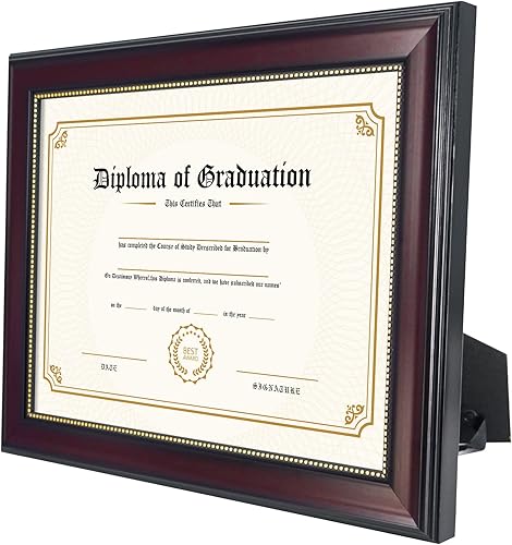 Miniatura 7 de GraduatePro Marco de diploma de 8.5 x 11 pulgadas, marco de fotos para pared y mesa con acrílico de protección UV, aspecto de madera profesional,