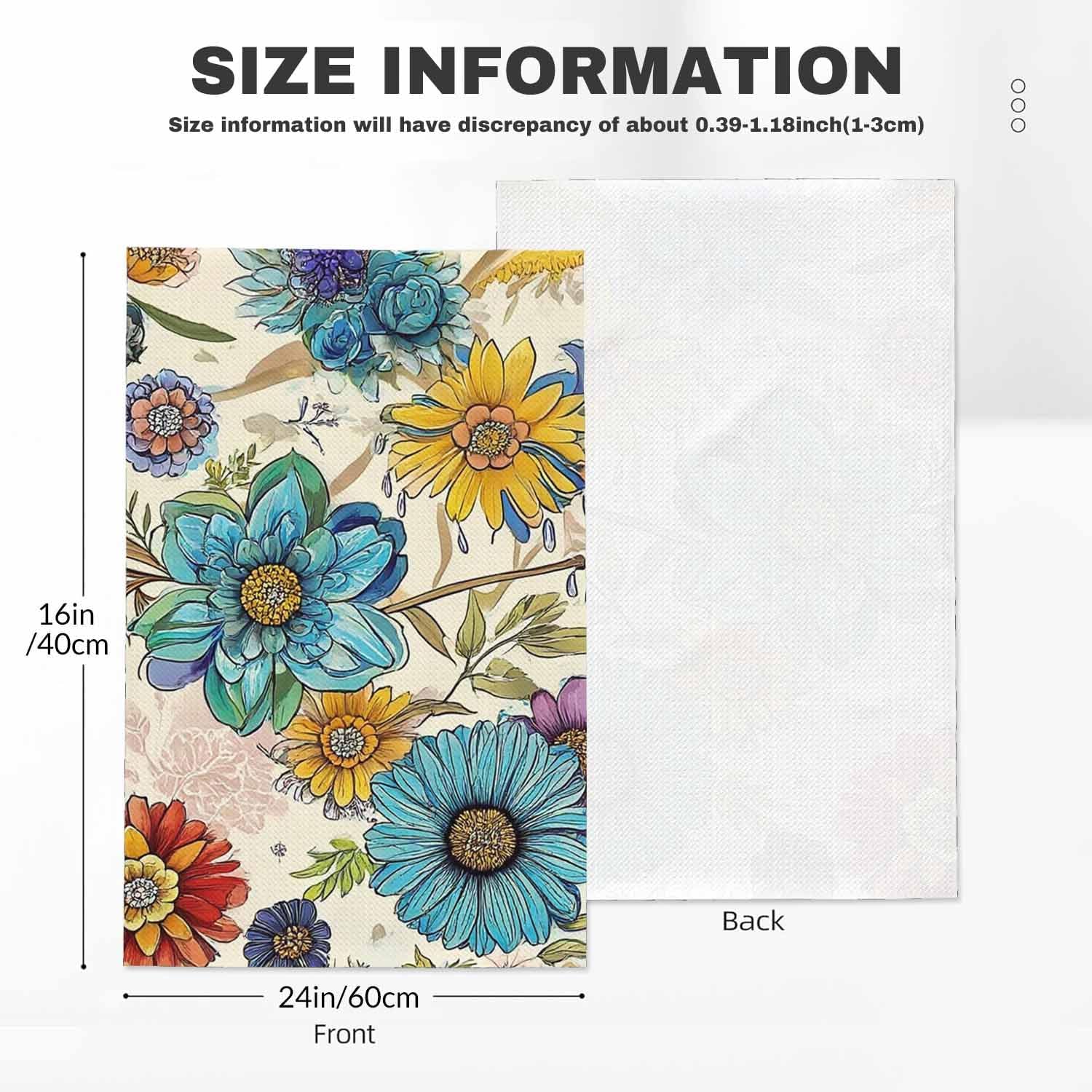 Bohemian Floral 2Pcs Kitchen Towels Boho Mandala Colorful Flowers 16X24 Inch Ultra Soft Tea Towel Super Absorbent Terry Dish Towels for Kitchen Linens image 2