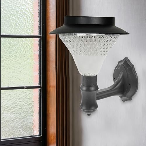 Miniatura 5 de Angoily Asiento de pared de plástico clásico para lámpara de pared Decoración de jardín solar fácil instalar luz solar