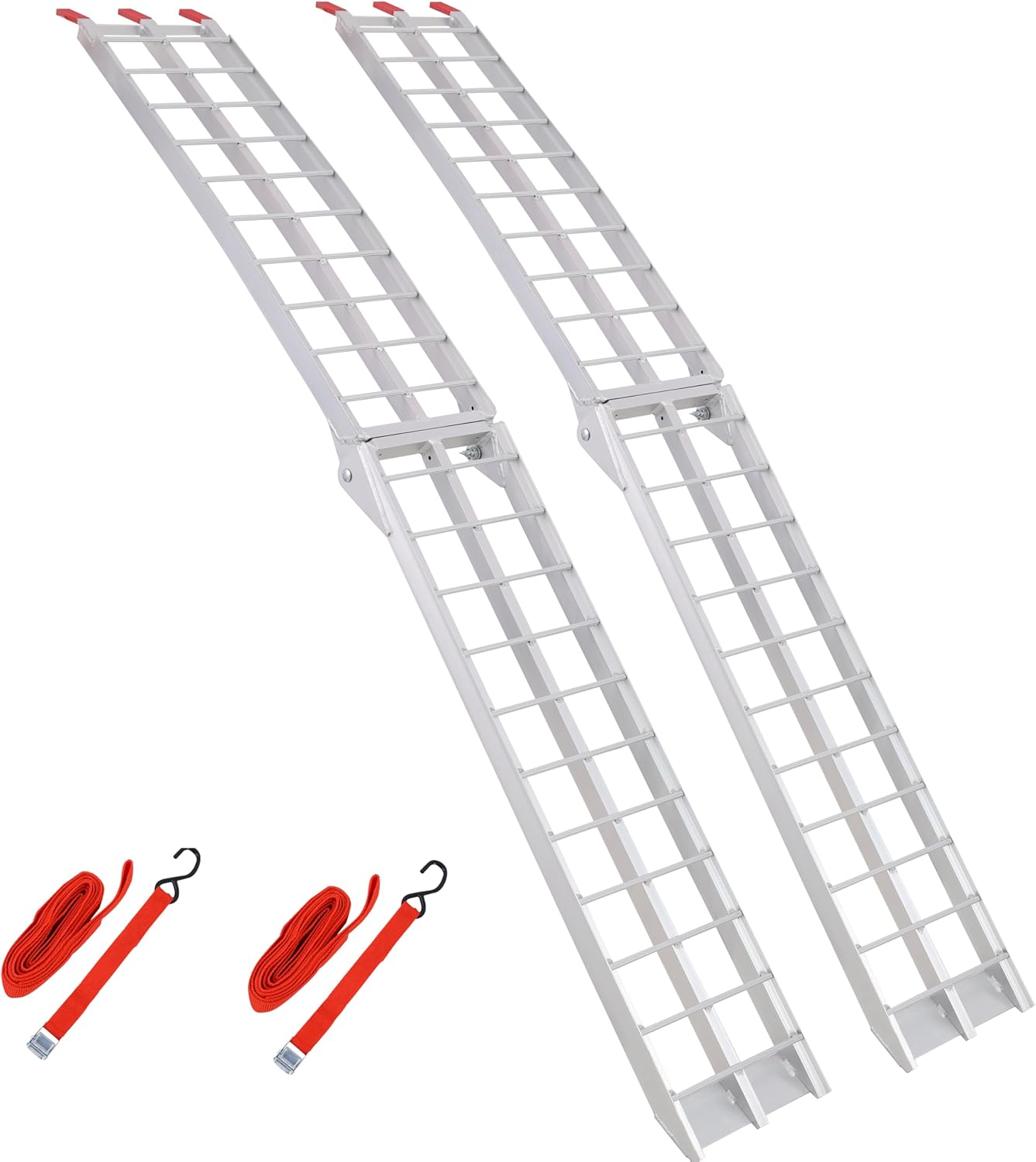 LifeSky 7.5FT Aluminum Folding Ladder: with Safety Straps & Non-Slip Feet - Professional Event Setup Tool for Quick Deployment & Secure High-Level Work