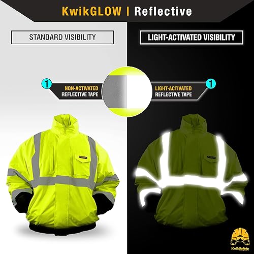 Miniatura 3 de KwikSafety - Charlotte, NC - Chaqueta de seguridad GUARD, INVESTIGATOR & DISPATCHER Capucha plegable Clase 3 ANSI probado OSHA, Bolsillo sólido + 1