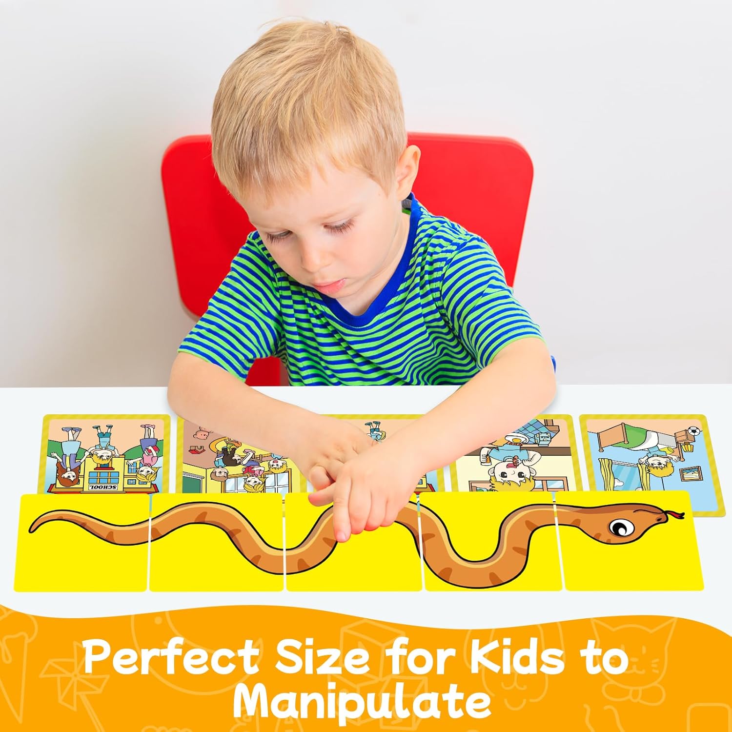 Sequencing Cards,Sequence Board Game for Kids,Story Storytelling,Speech Therapy Toys Materials for Autism,Social Skills,Sentence Building,Educational Classroom Preschool Learning Activities