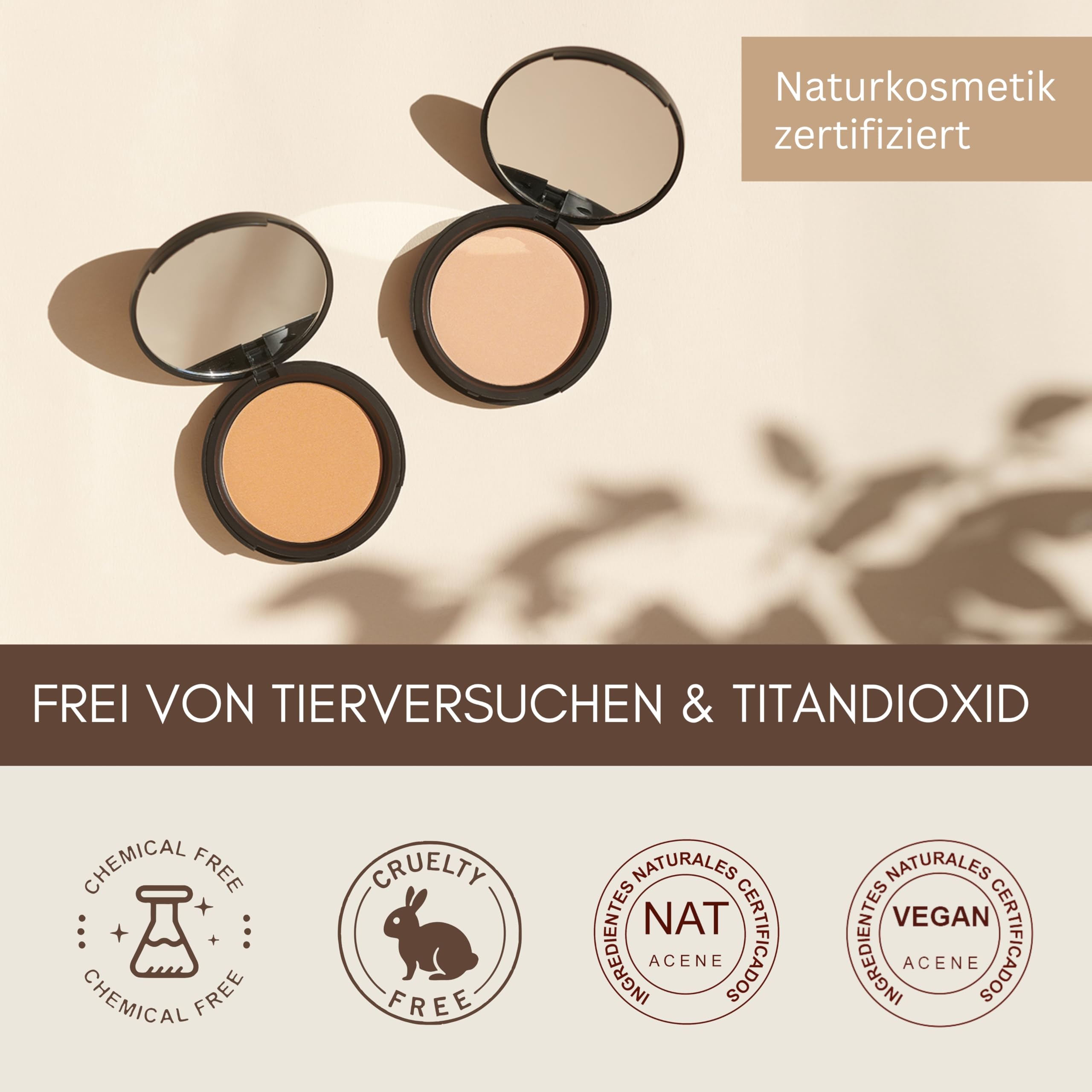 Thats me organic Bio Powder (Non Glossy Ivory) – Mattierend, vegan & ohne Titandioxid – Samtiges Finish mit Mandelöl & Vitamin E – Setting Puder