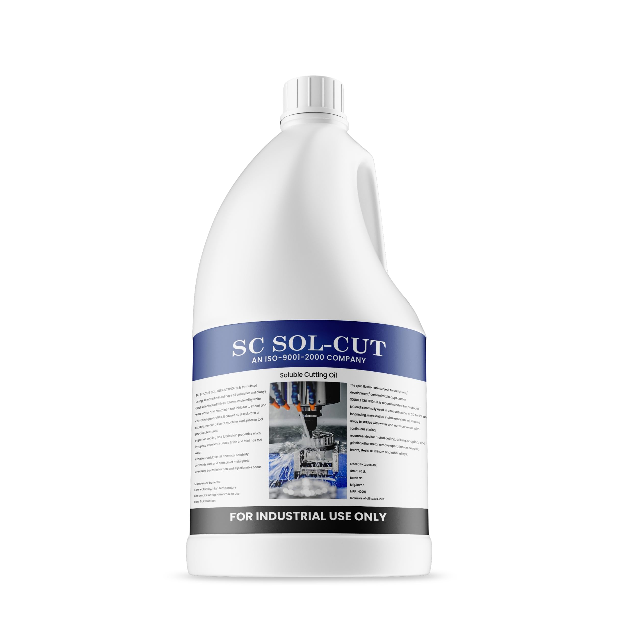 SCL Steel City Lube Soluble Cutting Oil | Metal Working Fluid Advanced Metalworking Lubricant for Cutting and Grinding Machine (1L Bottle)-image-6
